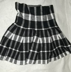 High waisted Plaid skirt